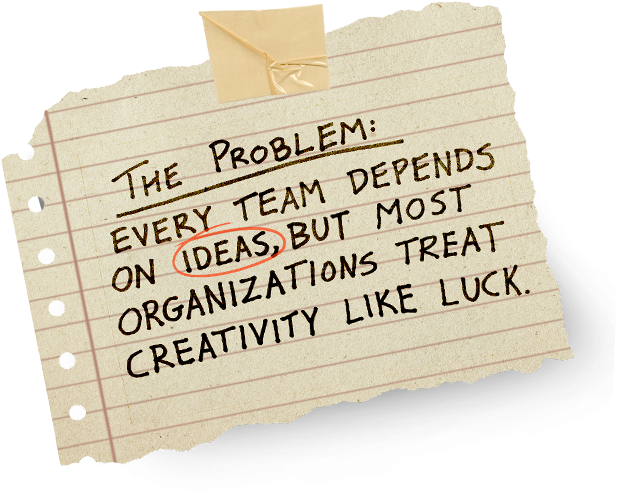 The Problem: Every team depends on ideas but most organizations treat creativity like luck.